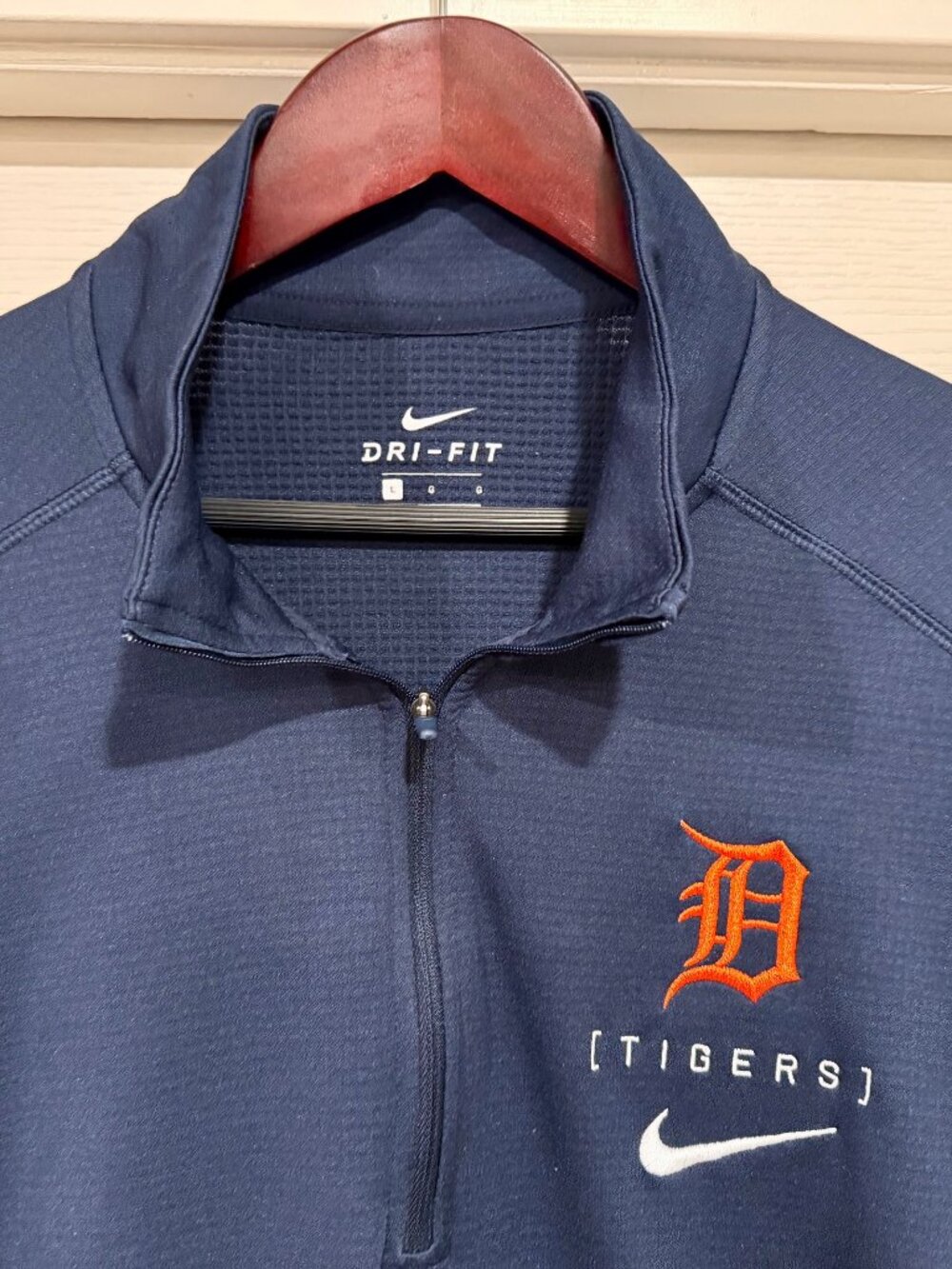 Detroit Tigers Nike Franchise Logo Pacer Performance Half-Zip Top, Navy, Men's L
